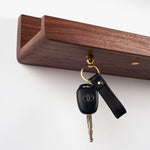 Oaklyn Black Walnut Shelf with Key Holder