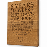 Moments Personalised Oak Anniversary Plaque