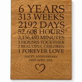 Moments Personalised Oak Anniversary Plaque