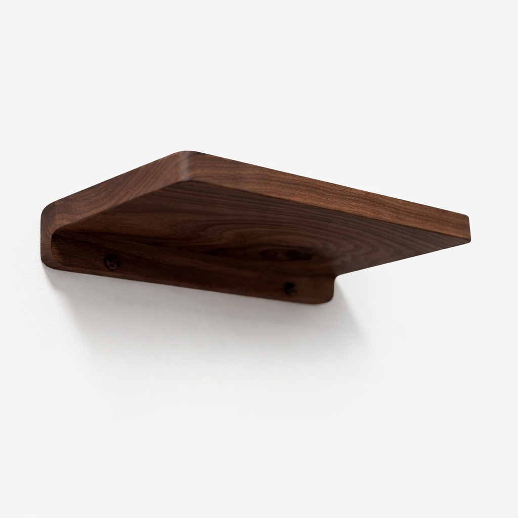 Floating Black Walnut Shelves - Crest Wooden Wall Shelf – C S Studios