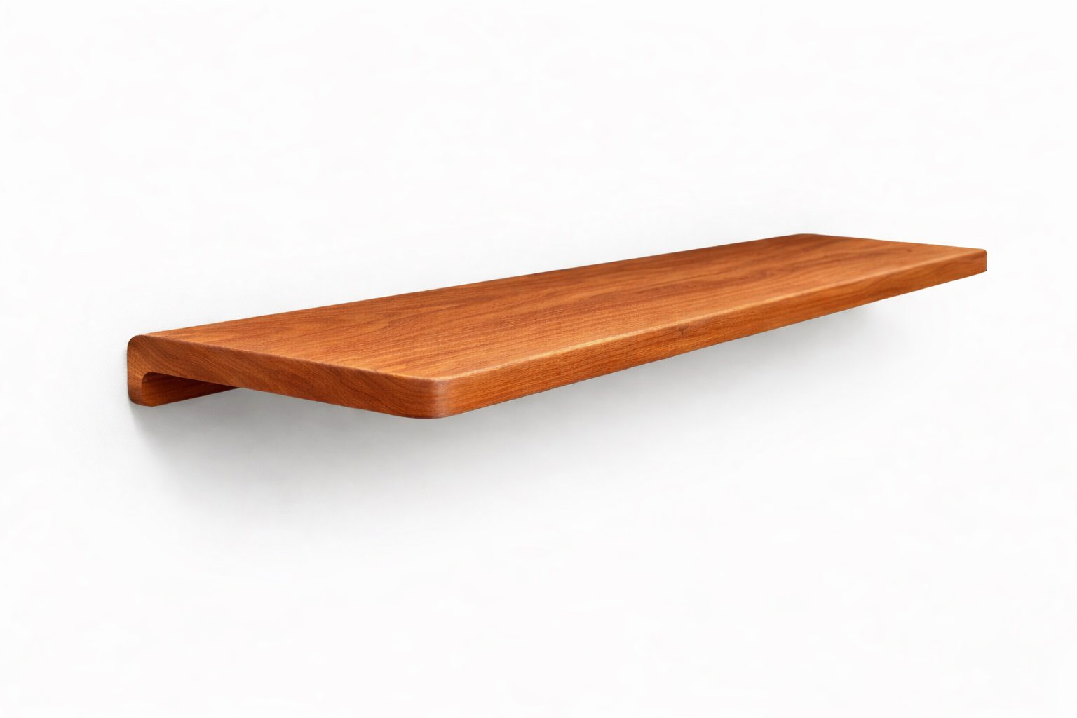 Wooden shelf on a white background
