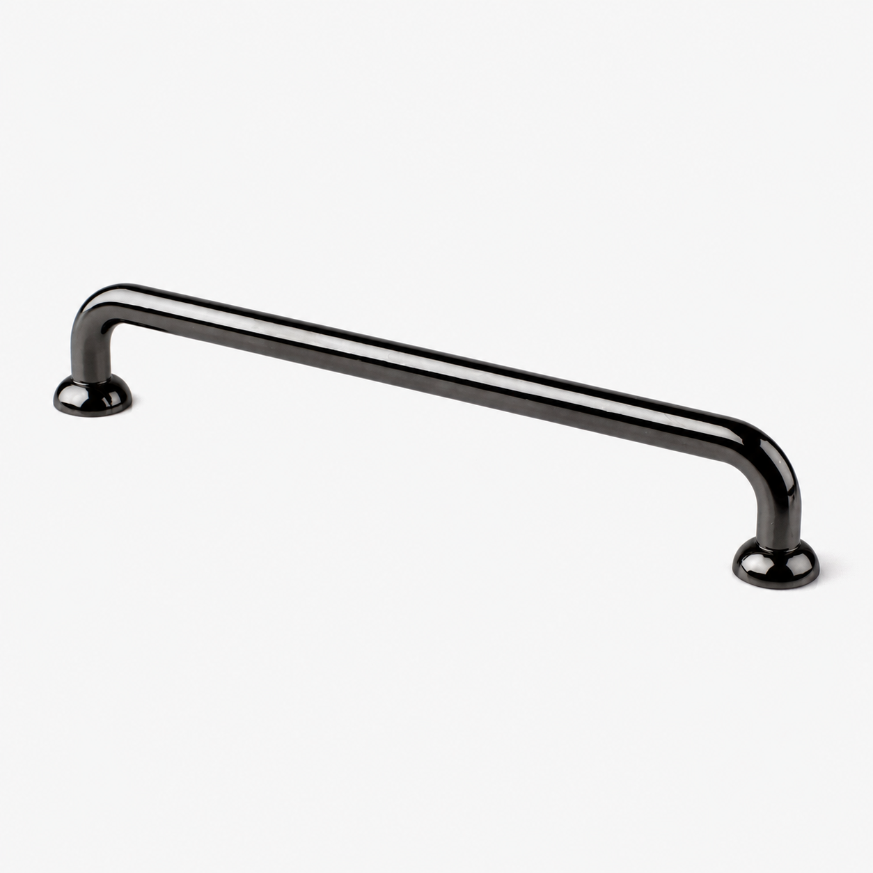 Curve Ball cabinet handle in polished black nickel by CS Studios