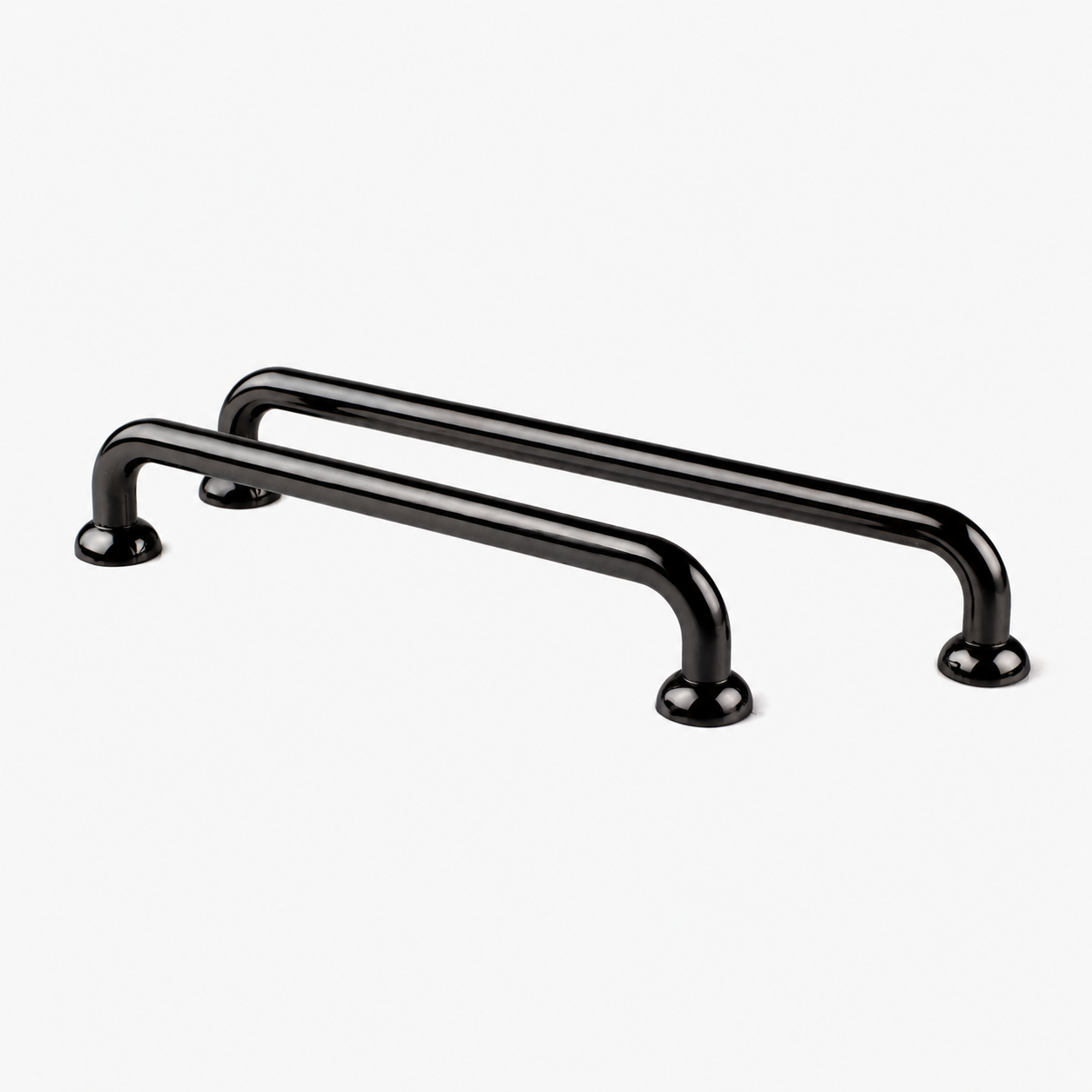 Curve Ball cabinet handle in polished black nickel by CS Studios