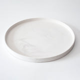 White Marbled Round DIsh