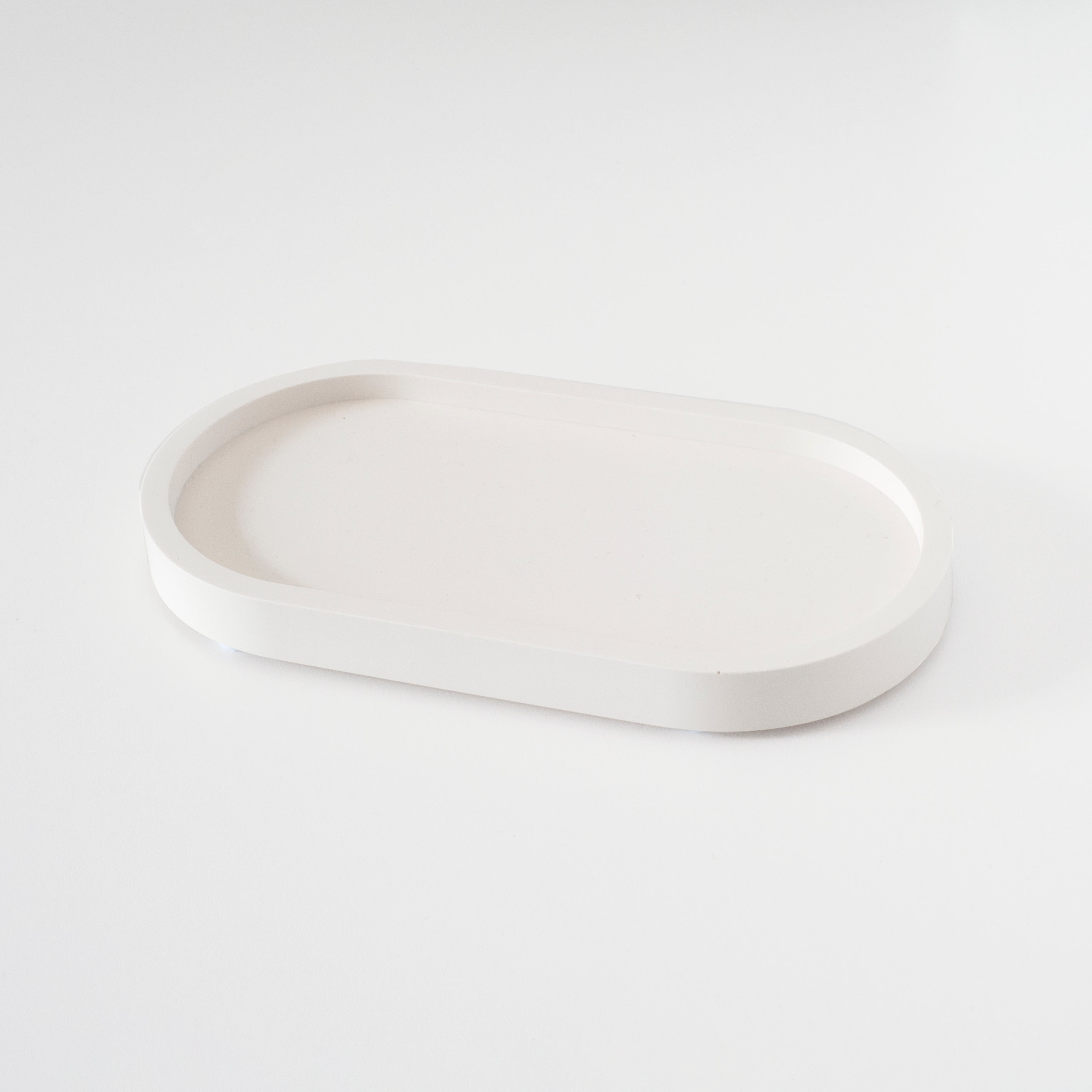 Home Decor Small Oval Tray White 