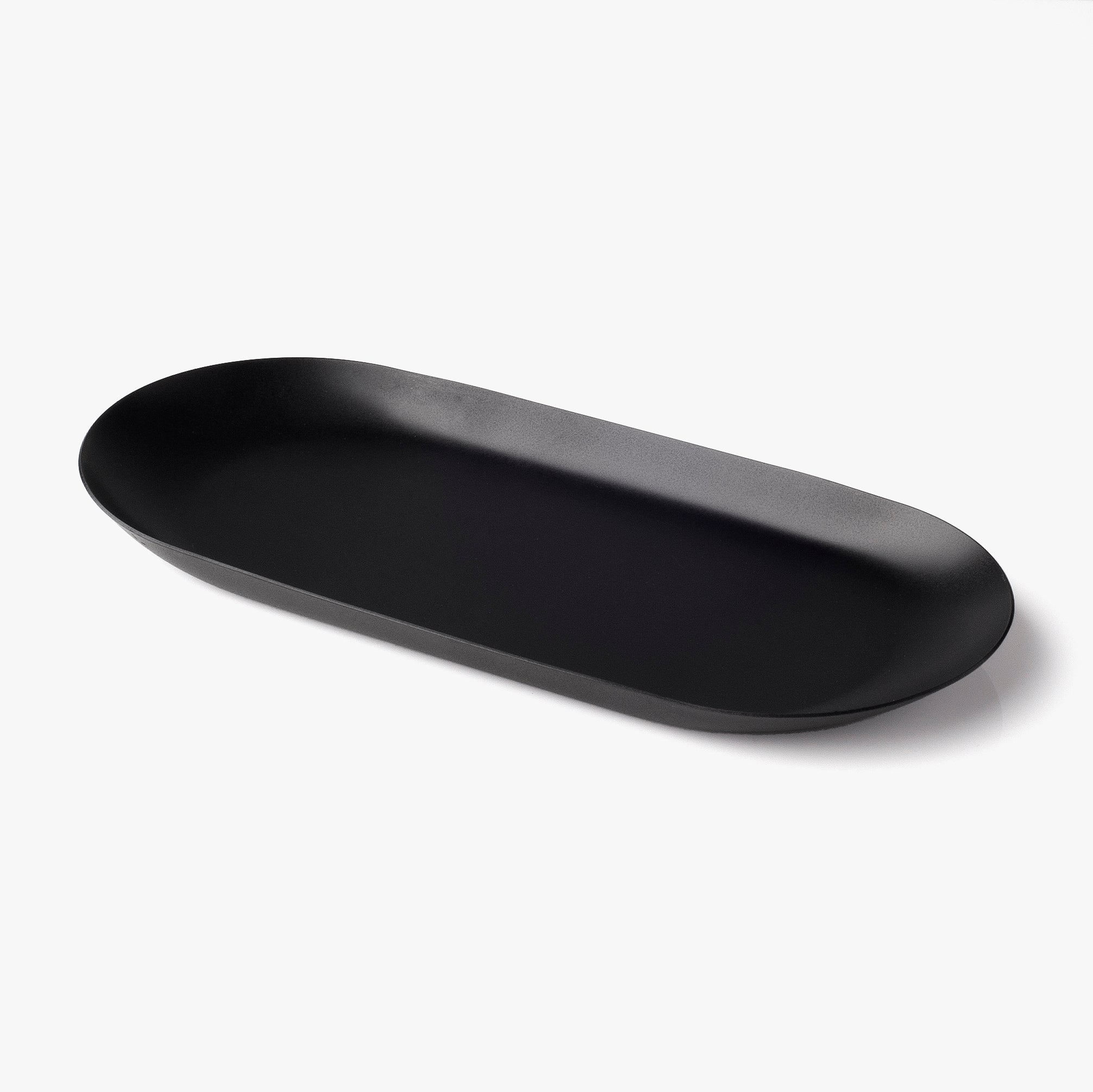 Matte Black Oval Stainless Steel Candle Tray