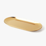 Gold Oval Stainless Steel Candle Tray