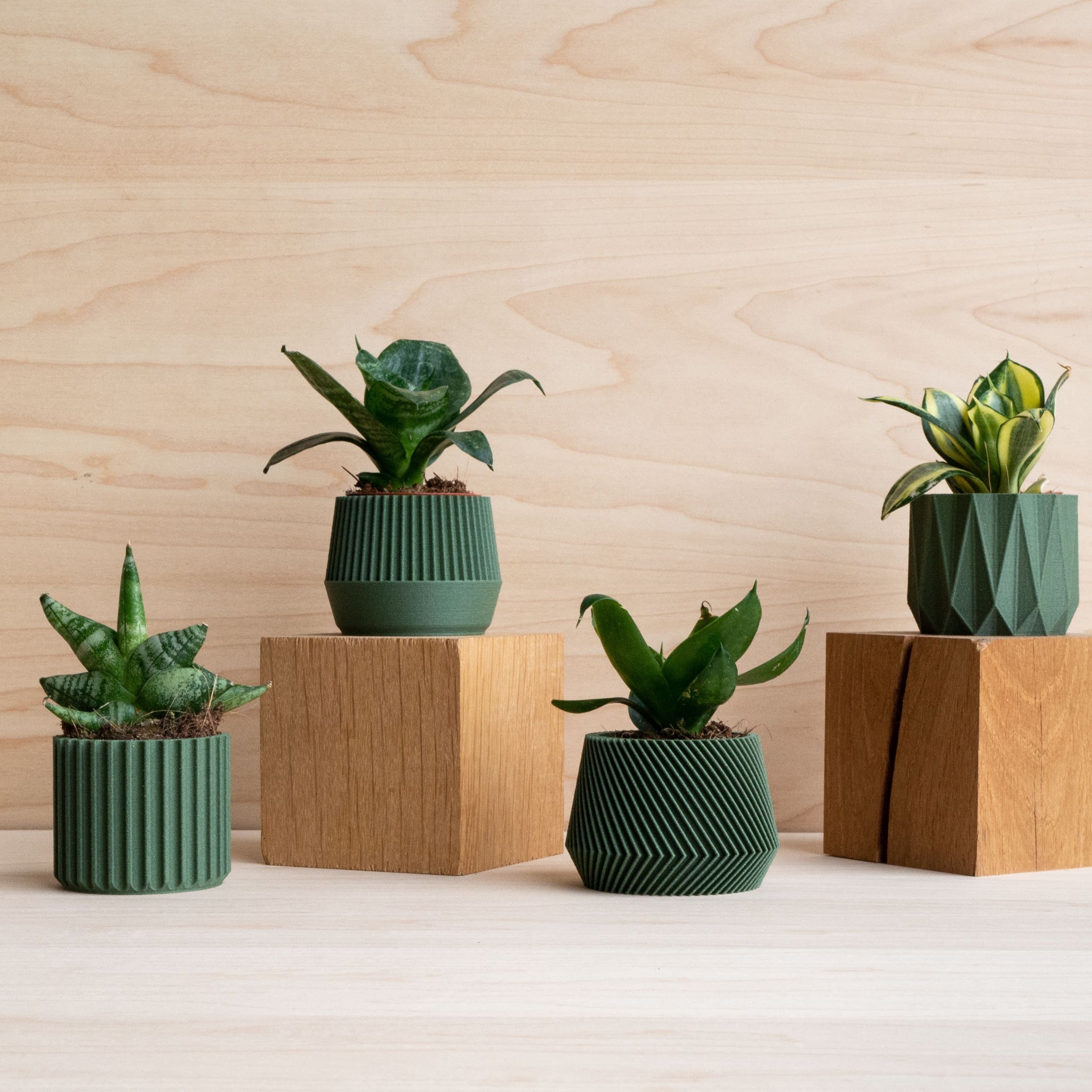 Oslo Origami Kobe Stockholm Green - Set of 4 planters