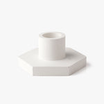 White Concrete Hex Candle Holder